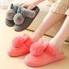 Women'S Winter Plush Rabbit Ear Indoor Cotton Mop Thick Soft Sole Slides Men Women Indoor Floor Flat Home Non-Slip Shoes