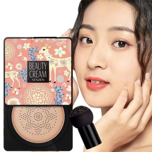 

Voluroky Cushion Foundation VENZEN BEAUTY CREAM Отбеливание, сияющая кожа, красивая кожа, увлажнение и яркость 6-в-1 покрытие за одно мгновение Мощный ко