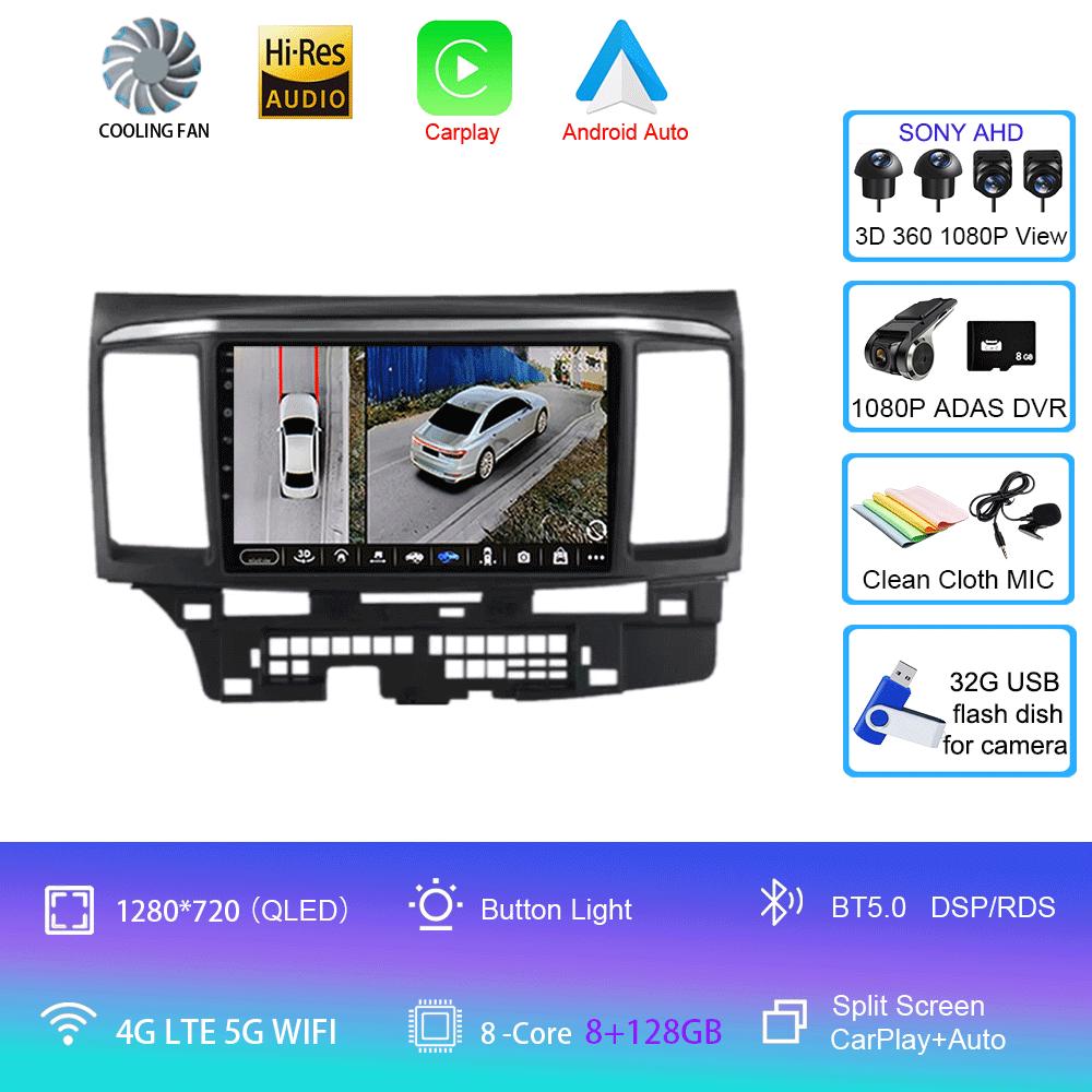 Android 14 For MITSUBISHI LANCER 9 10 X 2008 2009 2010 2011 - 2016 9Inch Stereo Audio Car Radio GPS Player Carplay Auto Screen
