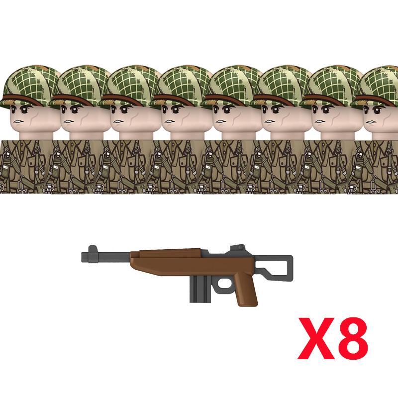 WW2 US 101st Airborne Division Military Soldeirs Building Blocks Air Force Army Infantry Bazuca Weapons Accessories Bricks Toys