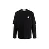 Men's Gradient Arrow Long Sleeves Loose Fit Black T-Shirt OMAB066F21JER0041084
