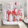 Christmas Gift Theme Shower Curtains Snowman Christmas Tree Mascot Ball Happy New Year Washable Home Bath Curtain Bathroom Decor