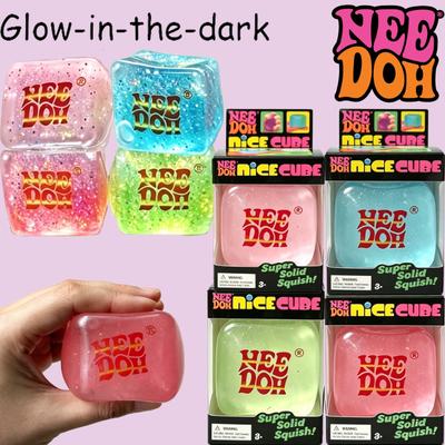Needoh Nice Ice Cube Sensory Therapy Toy Glow In The Dark Colorful Maltose Super Solid Squish  Adhd Focus Toy Leisure Gift