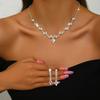 Meier Trendy svatební šperky set plný diamantů: evropský a americký niche styl náušnic a náhrdelníků