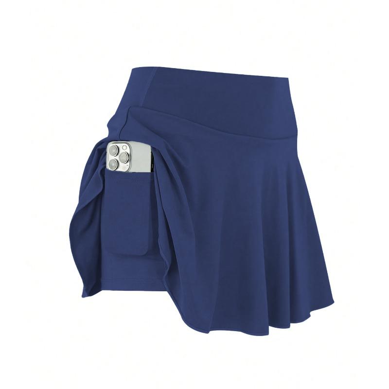 Fake Two-piece Pocket Sports Skirt Women's High-waisted Slim Quick-drying Pleated Skirt Golf Sports Yoga Skirt