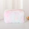 Solid Plush Makeup Bag Soft Smooth Makeup Brush Storage Bag Macaron Beauty Bag