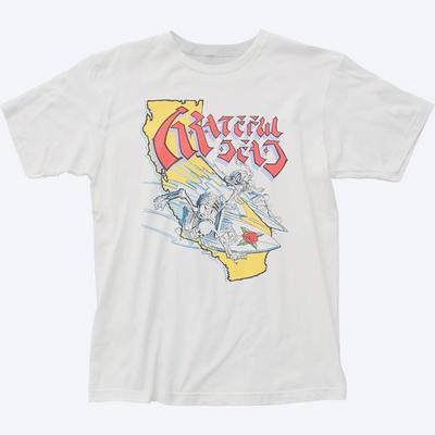 Grateful Dead California T Shirt Mens Rock Classic Band Tee New Vintage White Pattern Breathable Sweat-absorbing Versatile