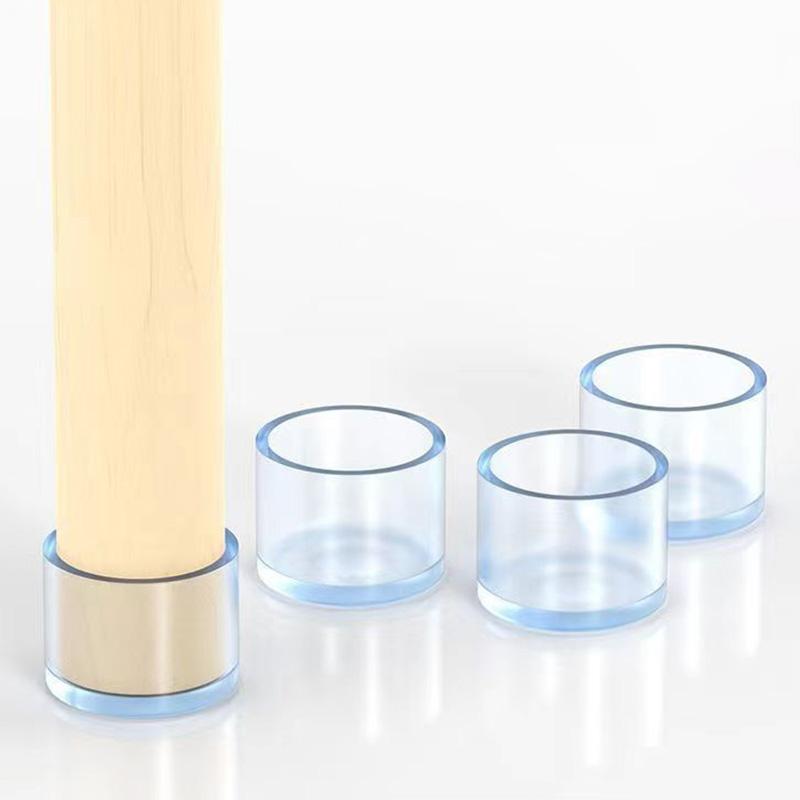 4Pcs/Set 19mm Round Dust-proof Transparent Rubber Furniture Foot Sock Cover Table and Chair Leg Feet Pad Caps Floor Protector Pad