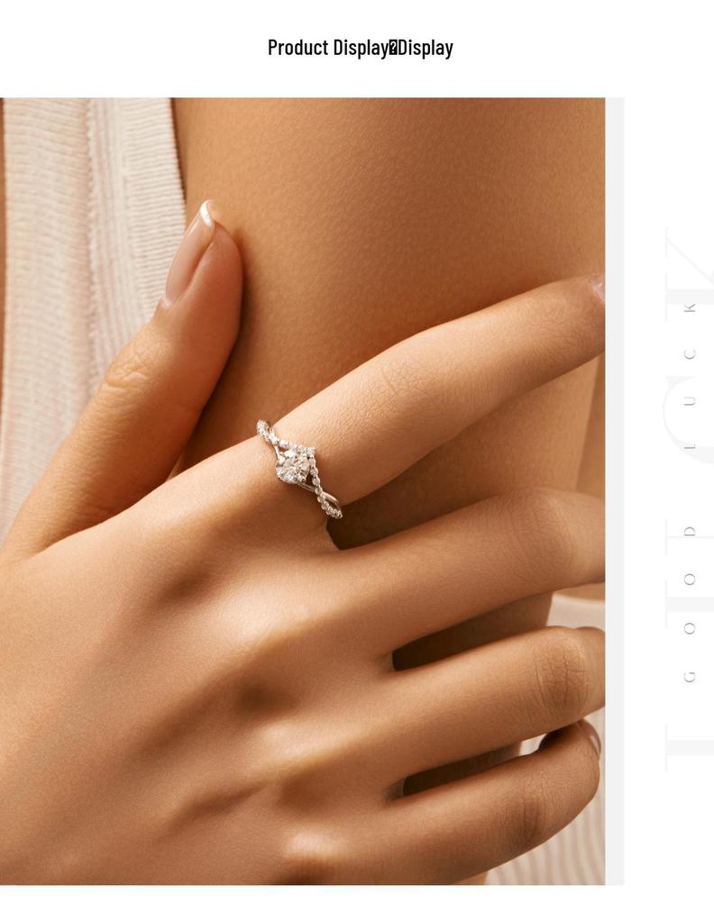 MODIAN 0.5 Carat D-Color Moissanite S925 Sterling Silver Crown Wedding Proposal Ring for Women