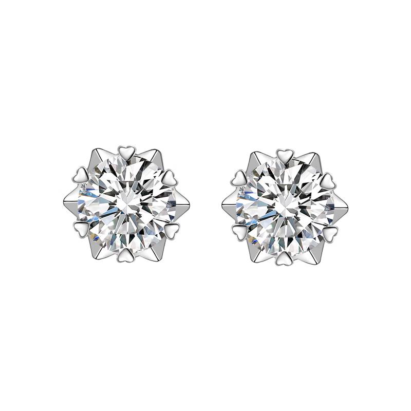 MANHE S925 Silver Moissanite Stud Earrings