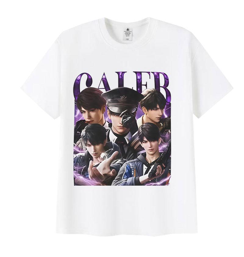 Girl Dinner Love and Deepspace Caleb Print T-Shirts Men Women Summer O-Neck Cotton T Shirts Retro Oversized Short Sleeve T Shirt