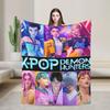 Kpop Demon Hunters HUNTRIX Saja Boys Throw Blanket for Couch  Soft Fuzzy Plush Blanket Multi-size Bedspread for All Seasons