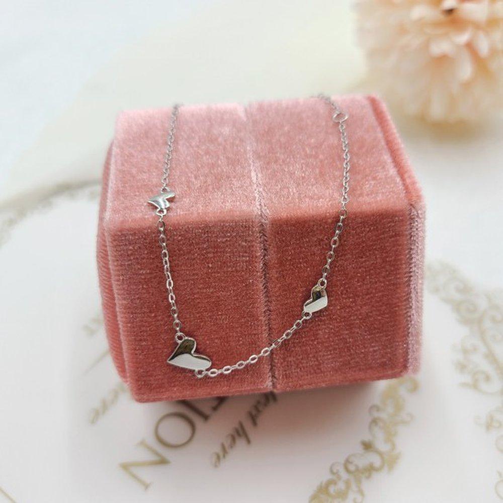 14K Silver Sweet Heart Chain 925 Bracelet