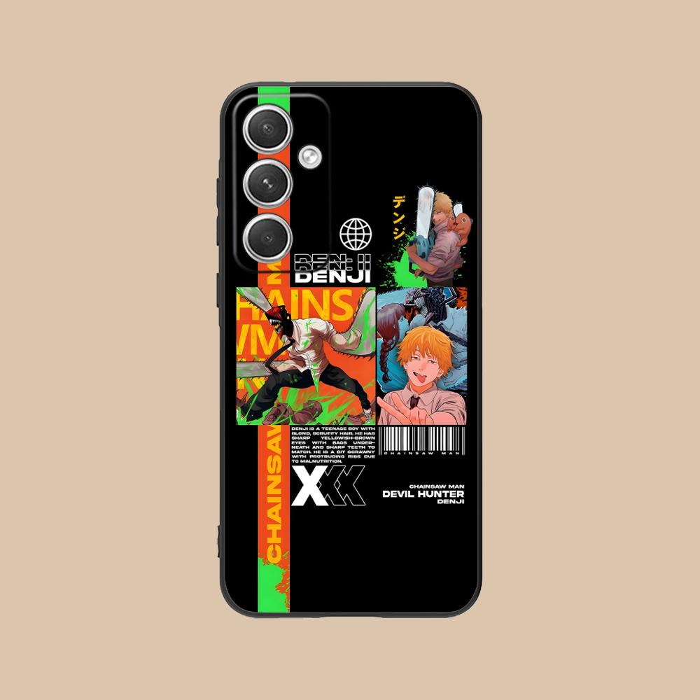 Chainsaw Anime Man Mobile Phone Case for Samsung Galaxy S25 S24 S23 S22 S21 S20 Note20 Plus FE Ultra Colour Protective Cover