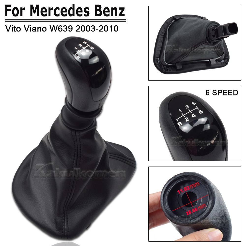 6 Speed Car Gear Shift Knob For Mercedes Benz W639 VITO 2003-2010 Manual Gear Stick Shifter Knob Leather With Gaitor Boot Cover