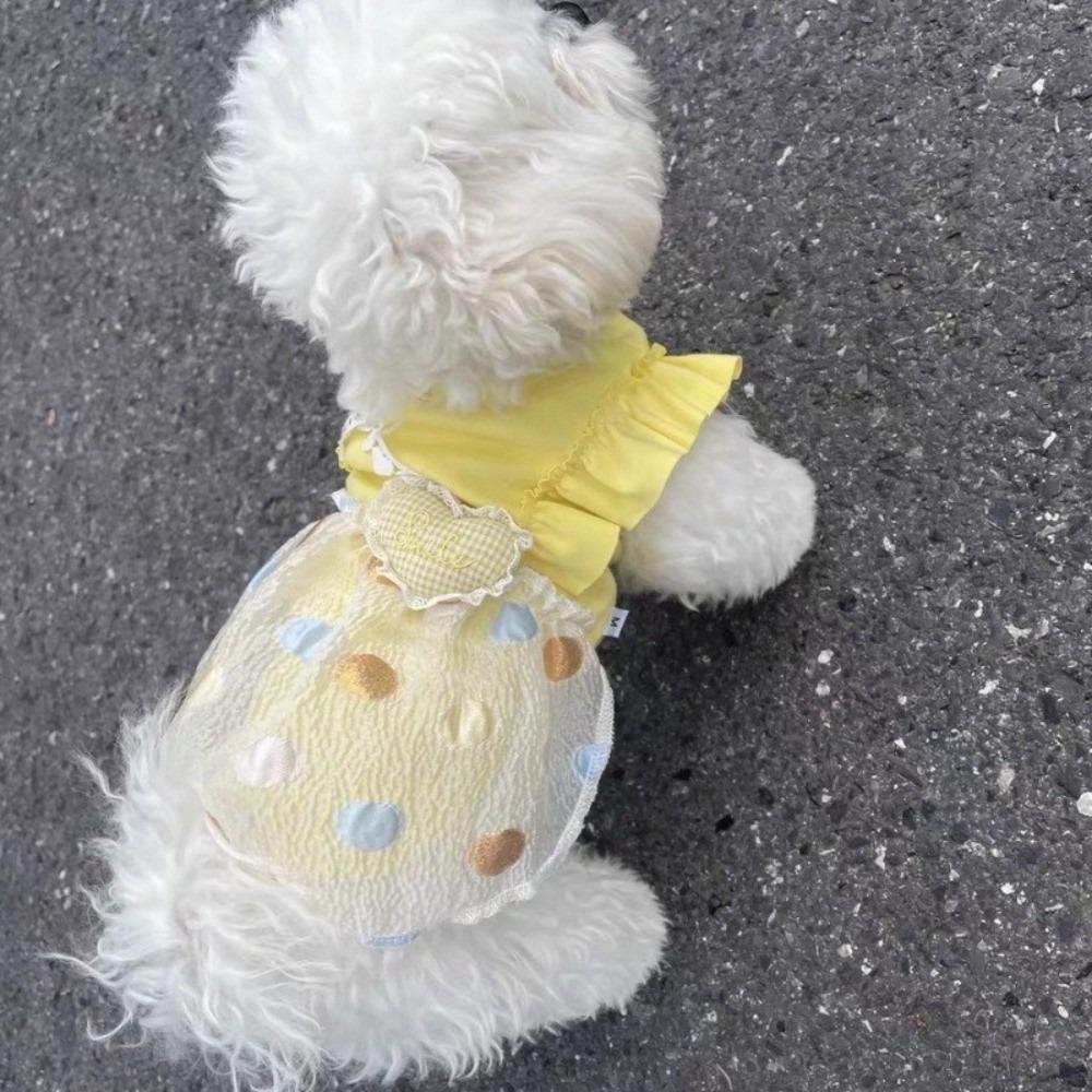 

Милое Тонкое Платье Принцессы для Щенка Кошки Сладкое Летнее Платье для Собаки Питомца с Рисунком в Горошек Юбка для Маленькой Собаки Кошки S жёлтый