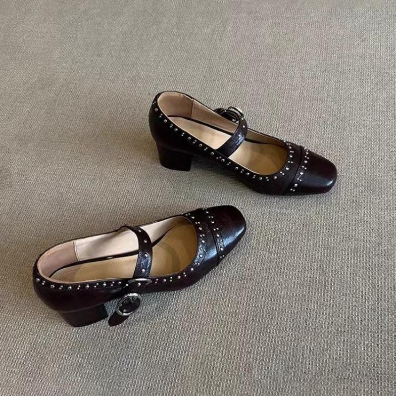 

Модные туфли Мэри Джейн, женские элегантные туфли на высоком каблуке, брендовые туфли с квадратным носком в стиле ретро из кожи, туфли на высоком каблуке для вечеринок, осенние, новые, толстая подошва 34 бежевый