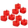 10Pcs Realistic Flickering LED Lamps Heart Shaped Electronic Flameless Candles Operated for Safe Wedding Party
