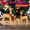 3PCS Lighted Reindeer Xmas Decoration Christmas Deer Family Decor Outdoor Yard Christmas Decorations Light Up Display for Xmas