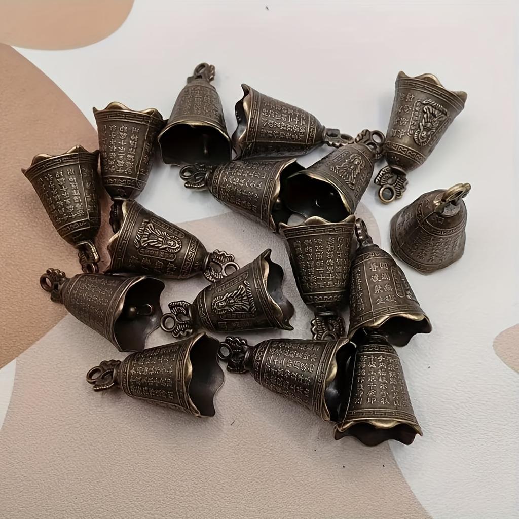 12pcs Mini Metal Bells, Vintage Style Decorative Charms for Crafts, Office, Home & Garden Decoration, DIY Pendant Gifts