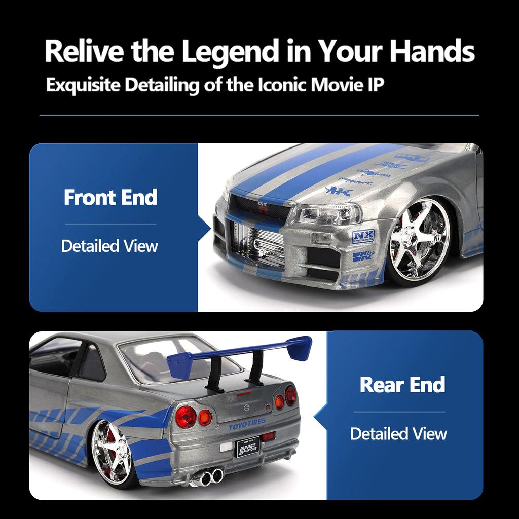 JADA 1:24 Fast & Furious 25th Anniversary Diecast Car – Metal Vehicles Collection Limited Edition