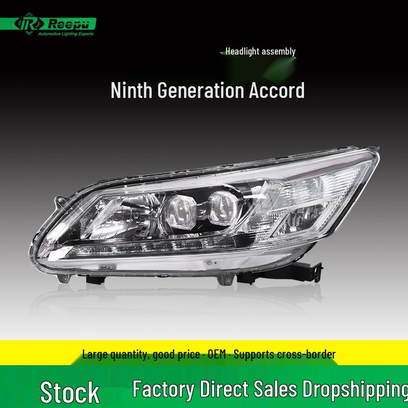 Compatible Headlight Assembly for 2013-2015 Honda Accord - 9th Gen, All Trims, Original Front Headlights