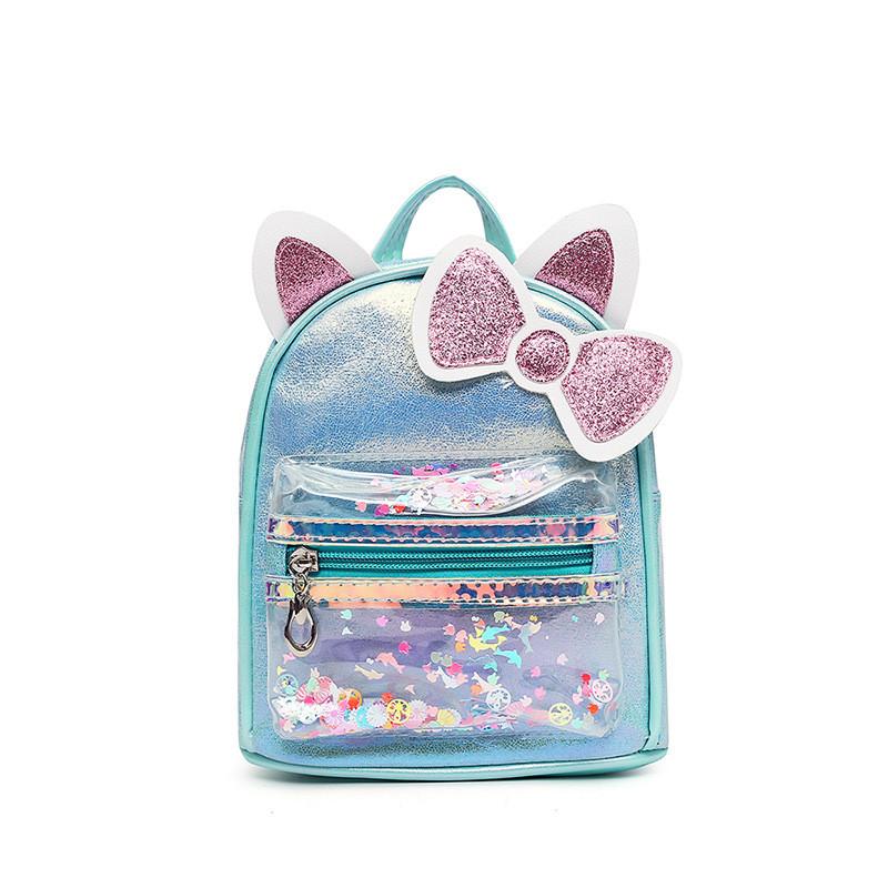 Childrens Cartoon Butterfly Bow Ears Pu Backpack For Kindergarten Daily Use
