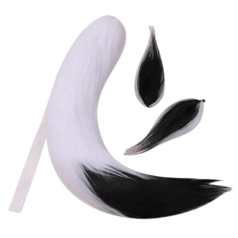 Erwachsene Kinder Cosplay Anime Flauschiges Plüsch Langes Katzenohr Schwanz Kostümzubehör Halloween Party Kostüm Requisite