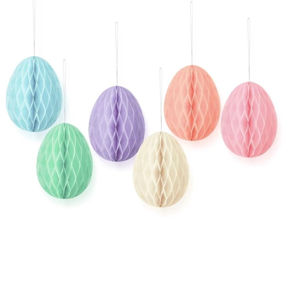 4Inch 10cm Easter Egg Paper Ornaments Colorful Honeycomb Easter Egg Ball Ornament Party Decor