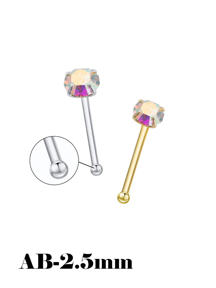 925 Silver Crystal Different Size Nose Studs Nose Piercing Body Jewelry Piercing Nez Pircing Nariz Joyería Corporal