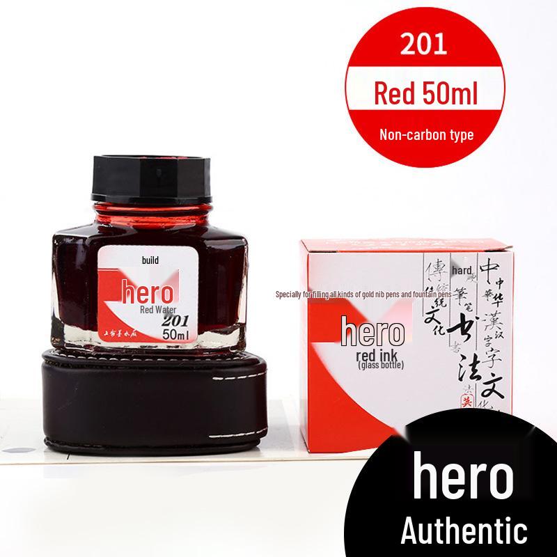 

Чорнило для пір яної ручки Hero Non-Carbon: Чорний, Червоний, Синьо-Чорний - Письмо без затирань