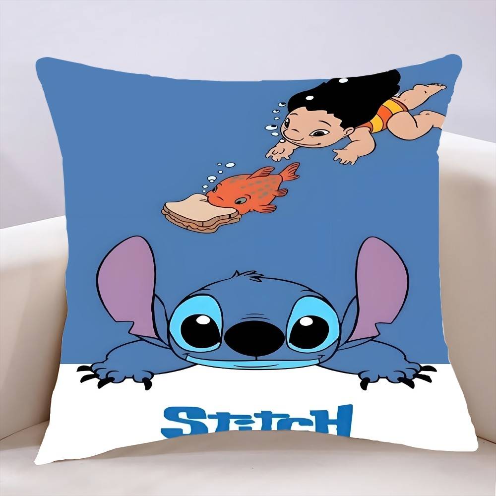 L-Lilo CartoonS-Stitchs Pillow Case Cushion Cover Soft Cute Throw Pillow Case For Car Sofa Pillowcase Polyester With Zipper