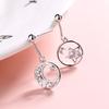 925 Sterling Silver Big Round Star Moon Statement Dangle Earrings For Women Lady Fashion Jewelry Pendientes Mujer Moda