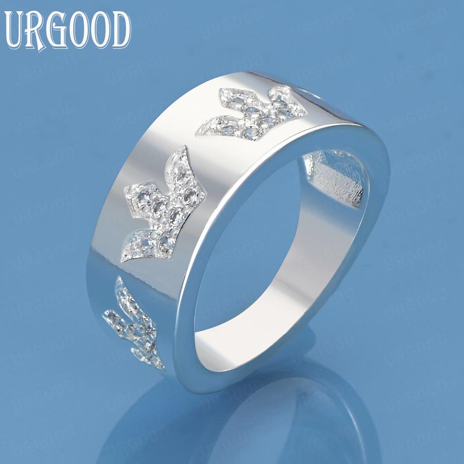 925 Sterling Silver Jewelry Crown AAA Zircon Ring