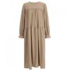 Shop   Women Suede Round Neck 3 Tier Ruffle Corduroy Long Dress Pic Wdr 20083 Be