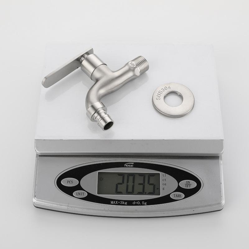 1 Stück 304 Edelstahl-Wasserhahn Waschmaschinenhahn Frostschutz- und explosionsgeschützt Einzelkalt-Wischbecken Schnellöffnungs-Hahn G1/2'