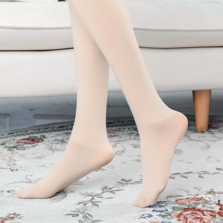 Women's Black Nylon Elastic Pantyhose - Solid Color Autumn Leggings