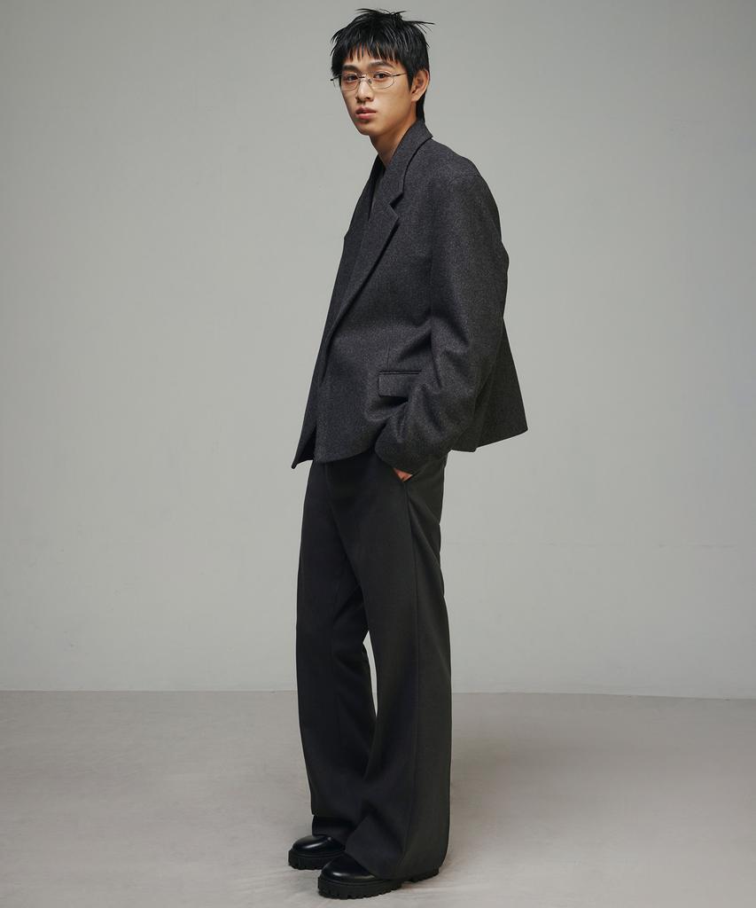 SIGNATURE Brushed Wide Flare Bootcut Slacks [Gray]