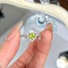 S925 Sterling Silver Heart Ring For Women 5mm Natural Crystal Stone Finger Ring Light Luxury Fashion Elegant Ladies Fine Jewelry