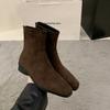 Coarse Heel Suede Korean Small Ankle Boots Women's Shoes 2025 New Autumn and Winter Versatile Fashion Thin Boots Foreign Style Short Boots