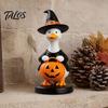 Talos Halloween Gås Figur, Heks Hat Harpiks Ornament, Sød Spøgelse Statue til Bordplade Kaminhylde Feriedekoration