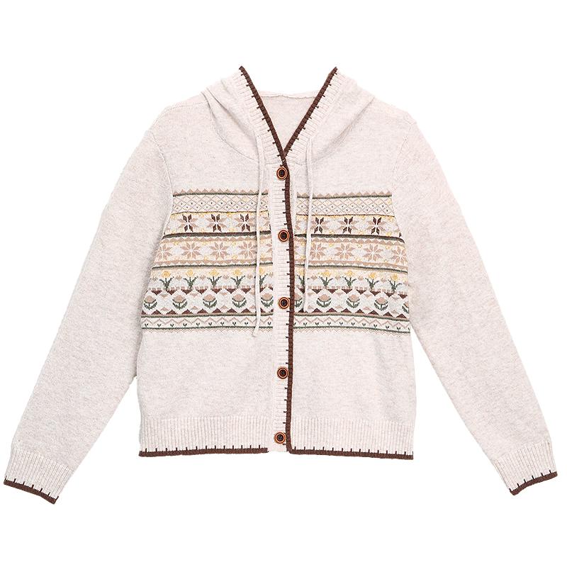 Betu Women s Color Block Hooded Knit Cardigan L