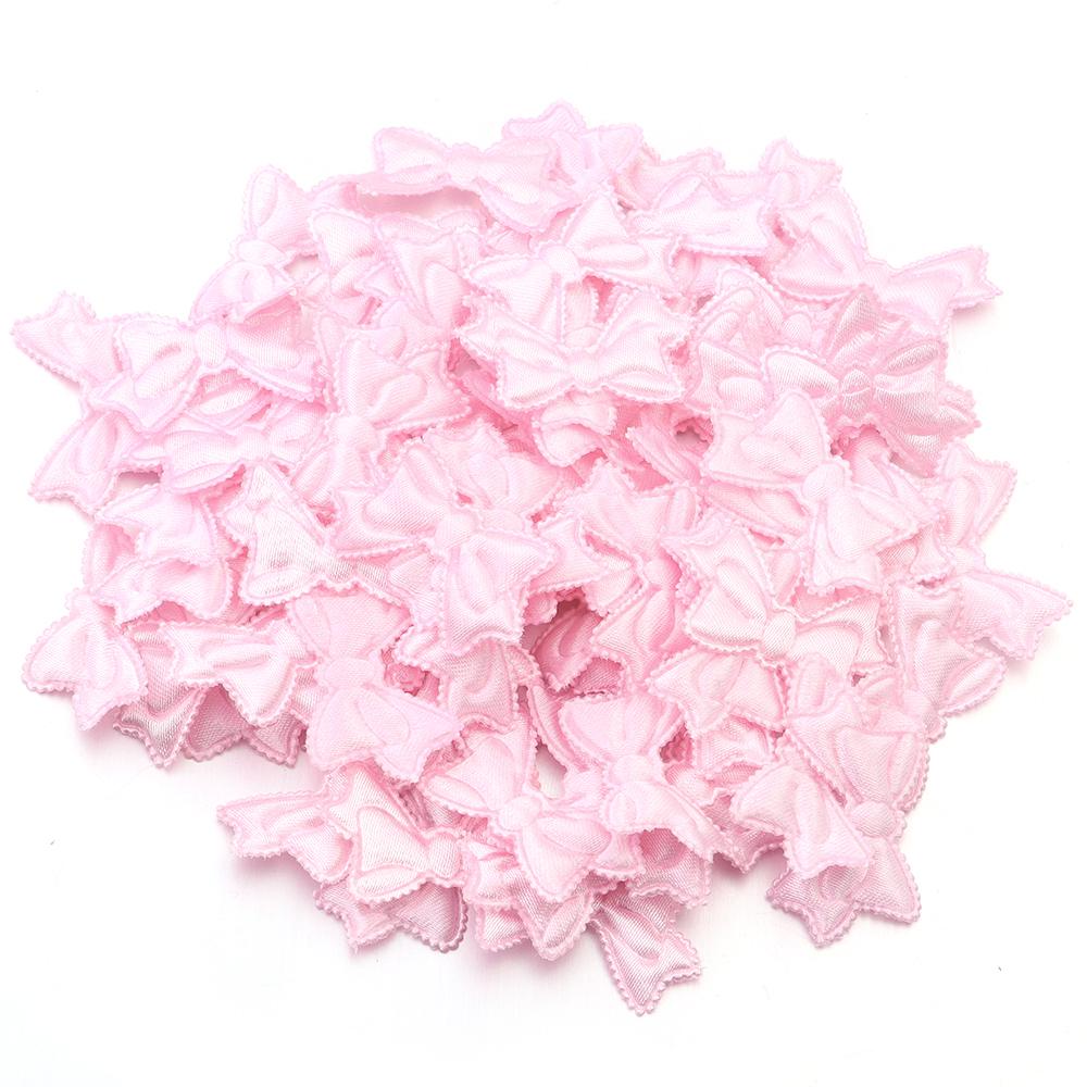 50pcs/lot 19x31mm Fabric Sponge Bow Patches Colorful Bows Flower Appliques For Sewing Clothing DIY Wedding Party Decoration