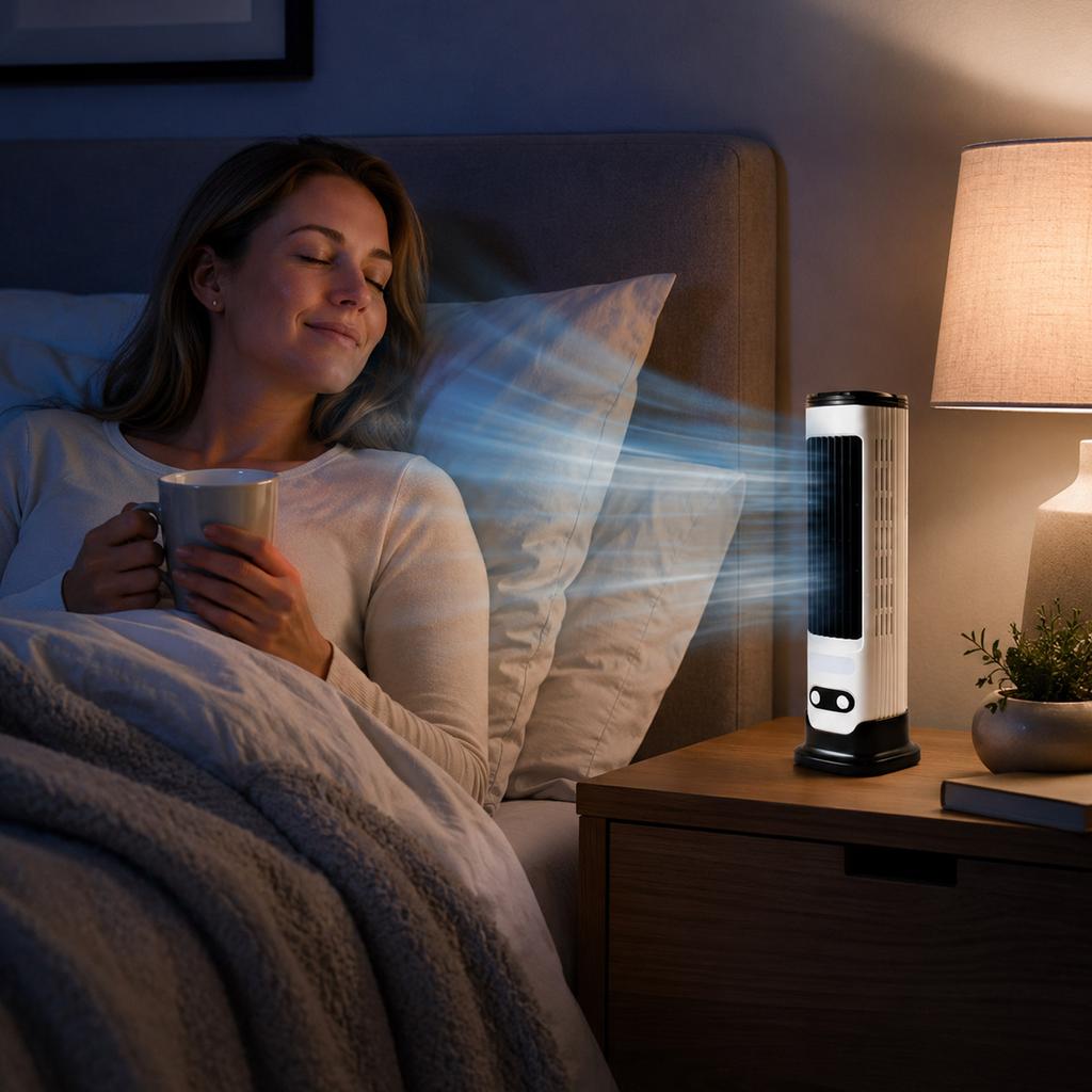 Bladeless Tower Fan Portable Standing Fan Plug-in for Home Bedroom
