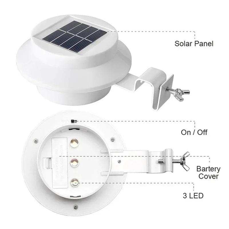 1 Pack LED Solar Light Outdoor Farm Waterproof Gutter Wall Light Path Light for Driveway Garden Fence Decorative Lighting