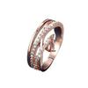 Wish Rose Gold Cross White Water Drop Ring Fashionable Commuter Light Luxury Literary Model