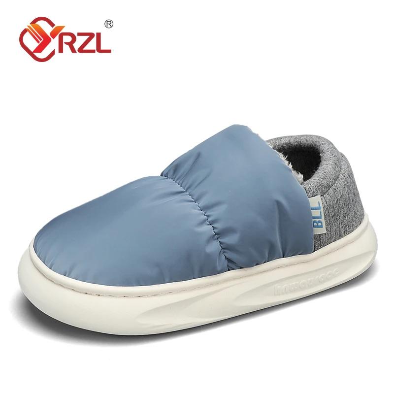YRZL Winter Women Shoes Casual House Shoe for Men 2024 Outdoor Warm Flats Shoes for Men Indoor Plush Slippers Female Warm Shoes