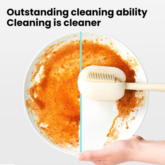 5 in 1 Bottle Cleaning Brush with Long Handle Baby Bottles Straws Nipples Narrow Containers Sponge Knot Cleaning Brush