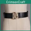Elegant Womens Faux Leather Crocodile Texture Belt With Hook Closure For Work And Outings