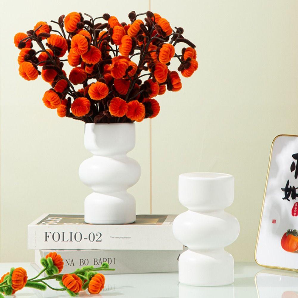 Kunststoff Blumenvase Weiß Rot Dekoration Tischvase Blumengeschäft Gartenbedarf